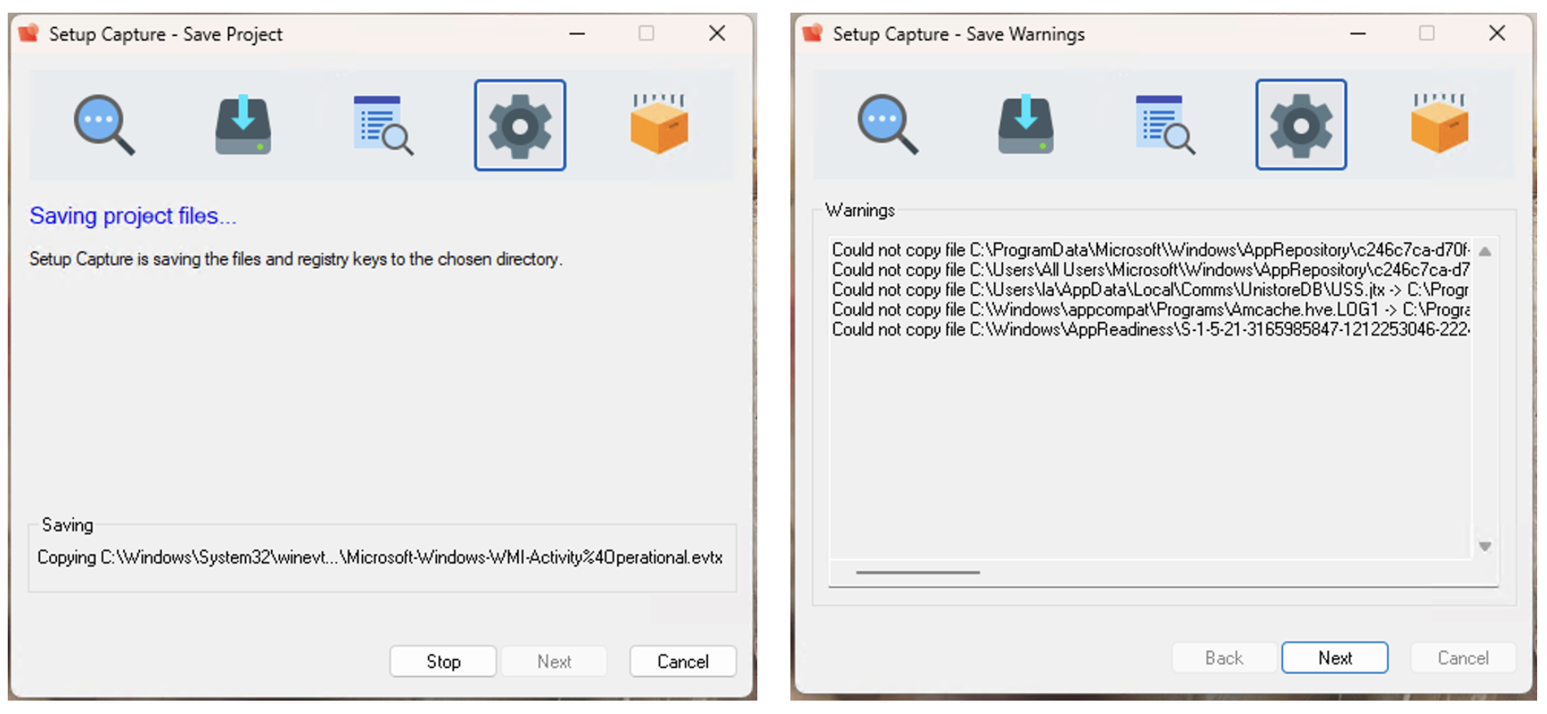 Setup Capture Save Project