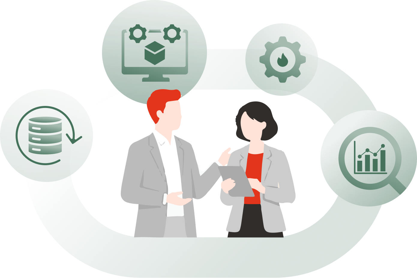 OCI導入から活用までサポートするイメージイラスト