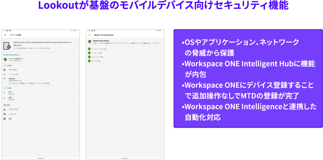 Lookoutが基盤のモバイルデバイス向けセキュリティ機能