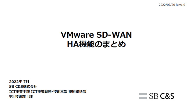 VMware SD-WAN における冗長構成とは