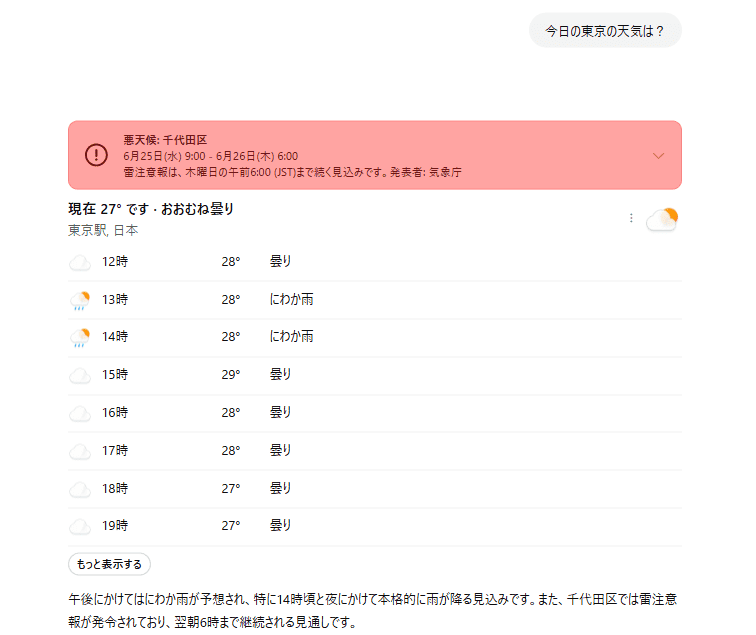 ChatGPTでの検索例